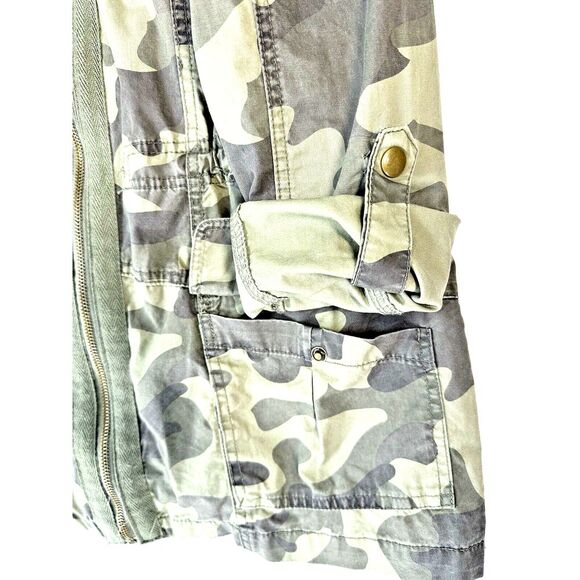 MIAMI Utility Jacket Womens L  Green Camouflage Safari Anorak Zip Up Military - Picture 5 of 13